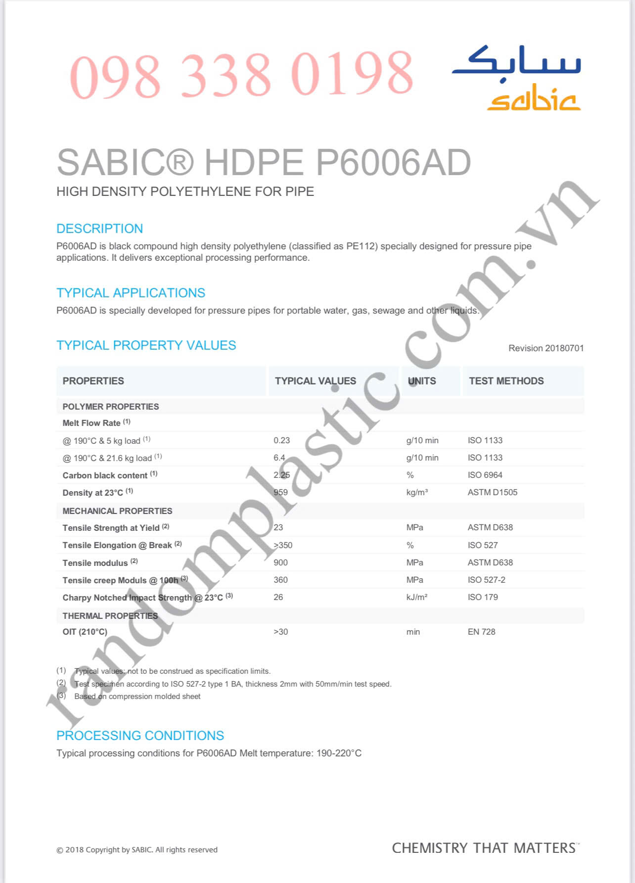 Hạt nhựa nguyên sinh HDPE P6006AD