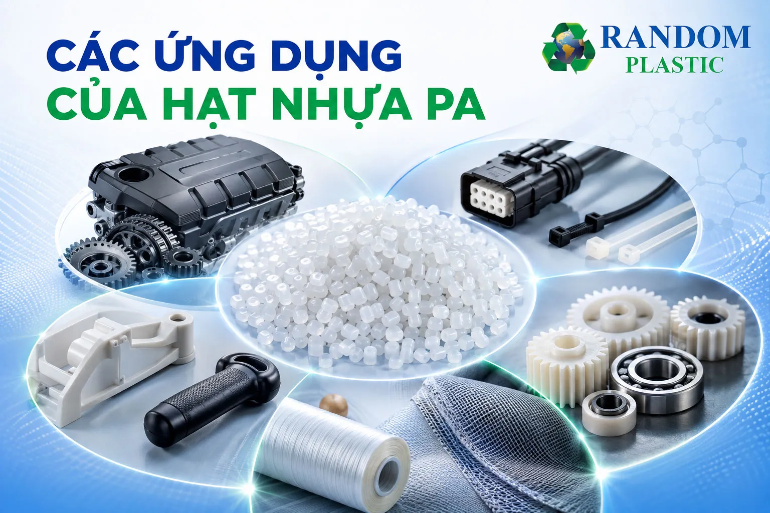 Hạt nhựa PA được ứng dụng trong nhiều lĩnh vực sản xuất.
