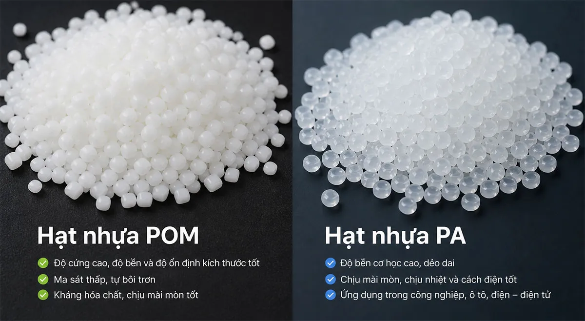 Hạt nhựa POM, hạt nhựa PA: Nên chọn loại nào tốt hơn?