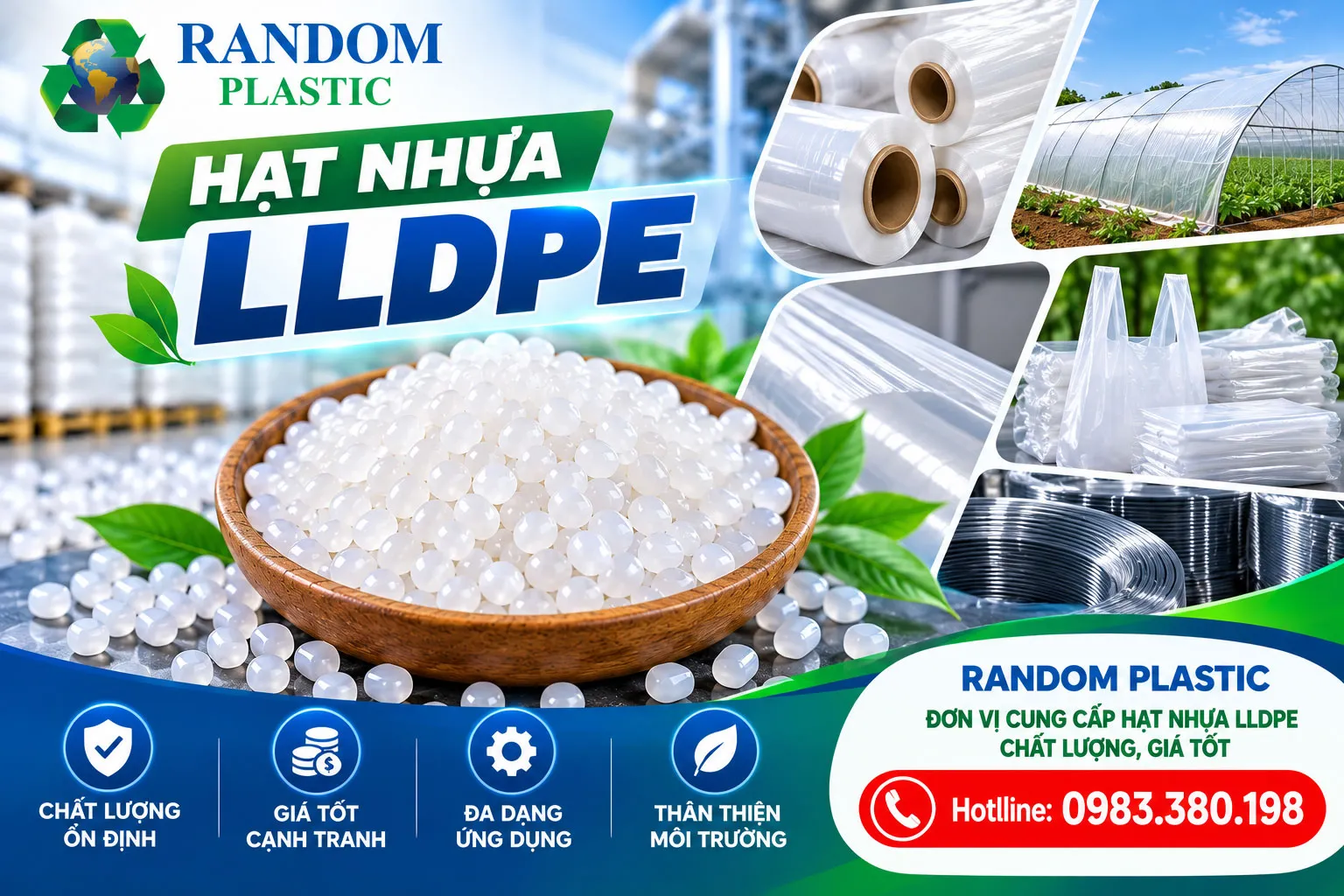Random Plastic - Đơn vị cunghạt nhựa LLDPE chất lượng, giá tốt.