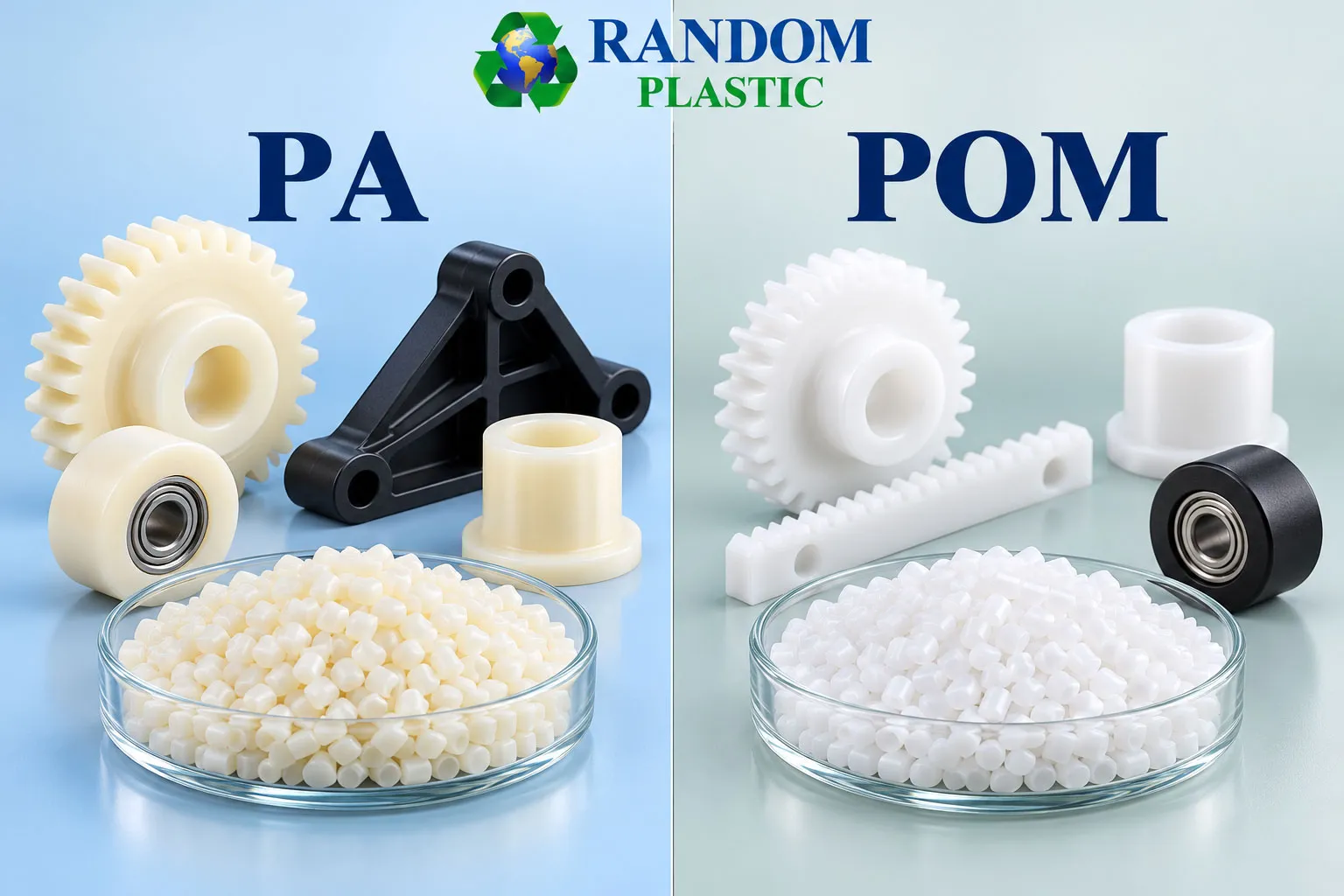 So sánh hạt nhựa PA và hạt nhựa POM.