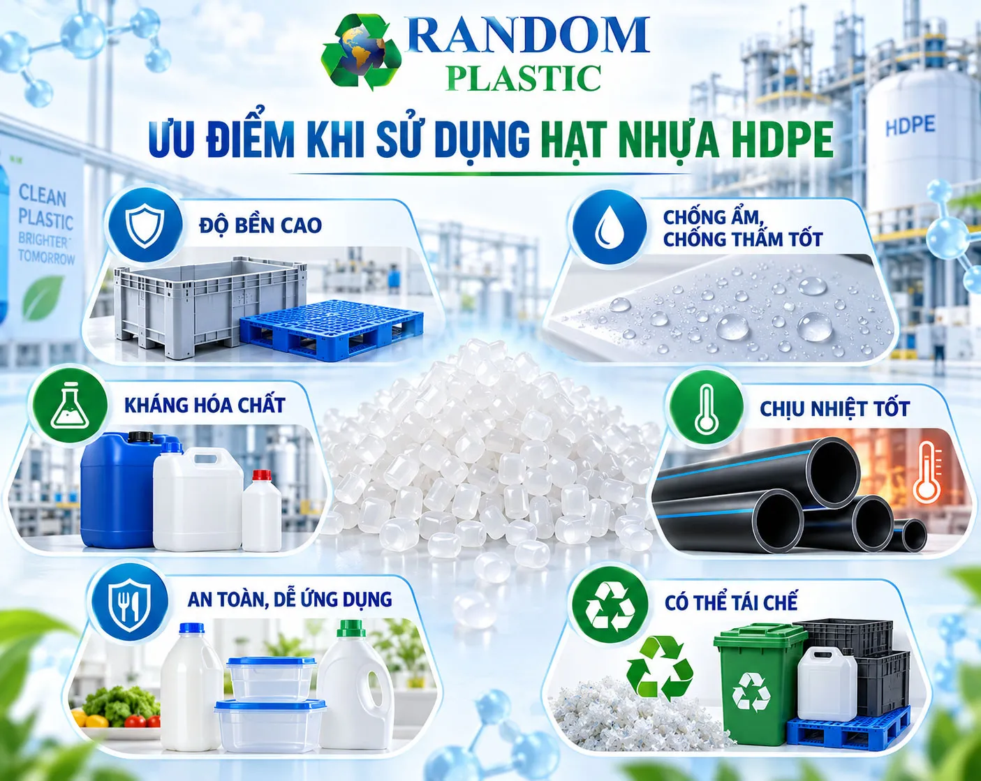 Các ưu nổi bật của hạt nhựa HDPE.