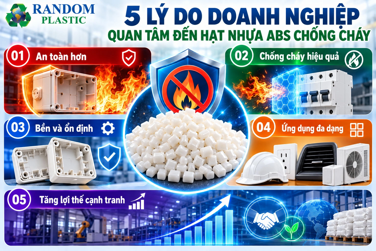 5 lý do doanh nghiệp nên quan tâm đến hạt nhựa ABS chống cháy
