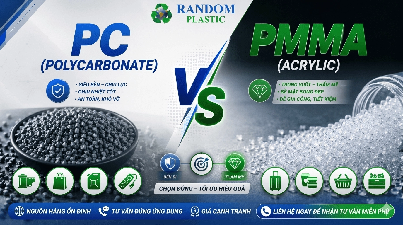 Hạt nhựa PC, hạt nhựa PMMA: Khác gì nhau? Nên chọn loại nào?