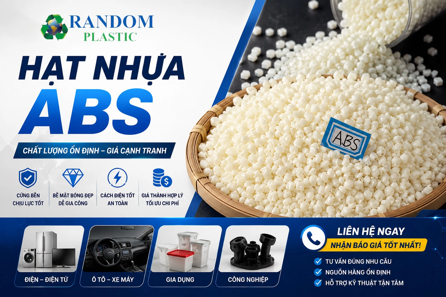 Báo giá hạt nhựa ABS mới nhất - Cập nhật & tư vấn chọn chuẩn