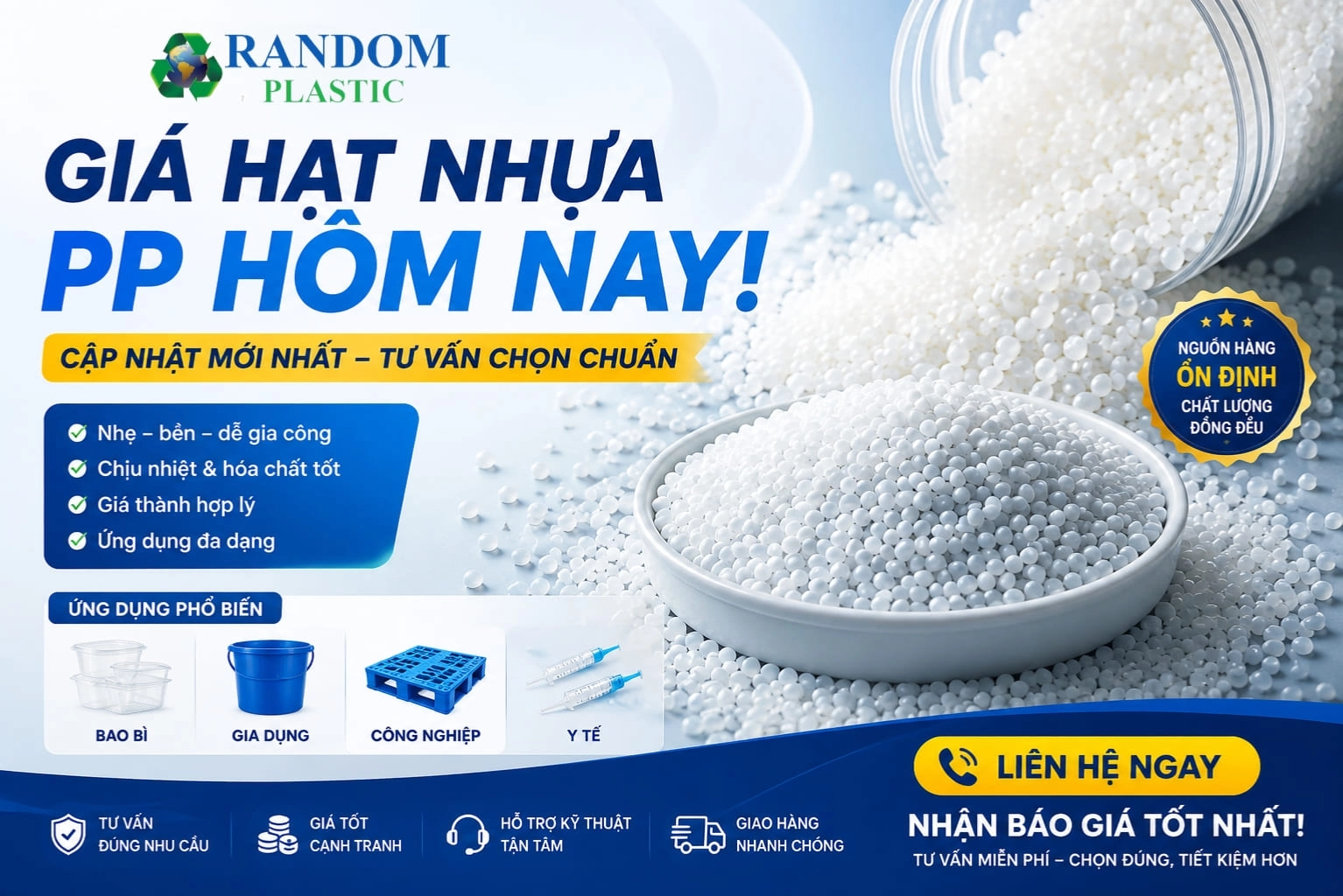 Giá hạt nhựa PP hôm nay: Biến động mới nhất & cách chọn mua hiệu quả