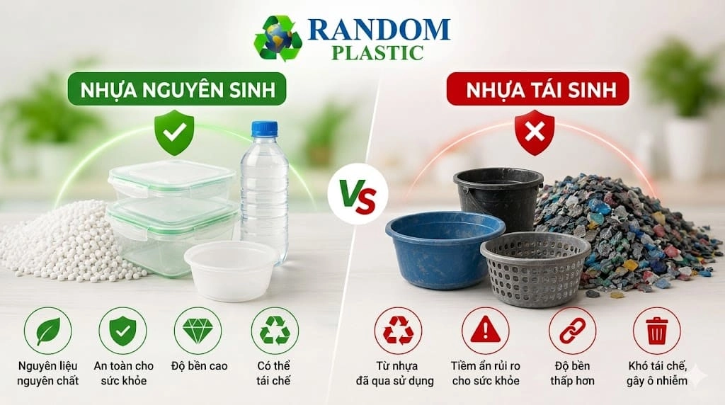 Phân biệt nhựa nguyên sinh và tái sinh từ A–Z cho doanh nghiệp