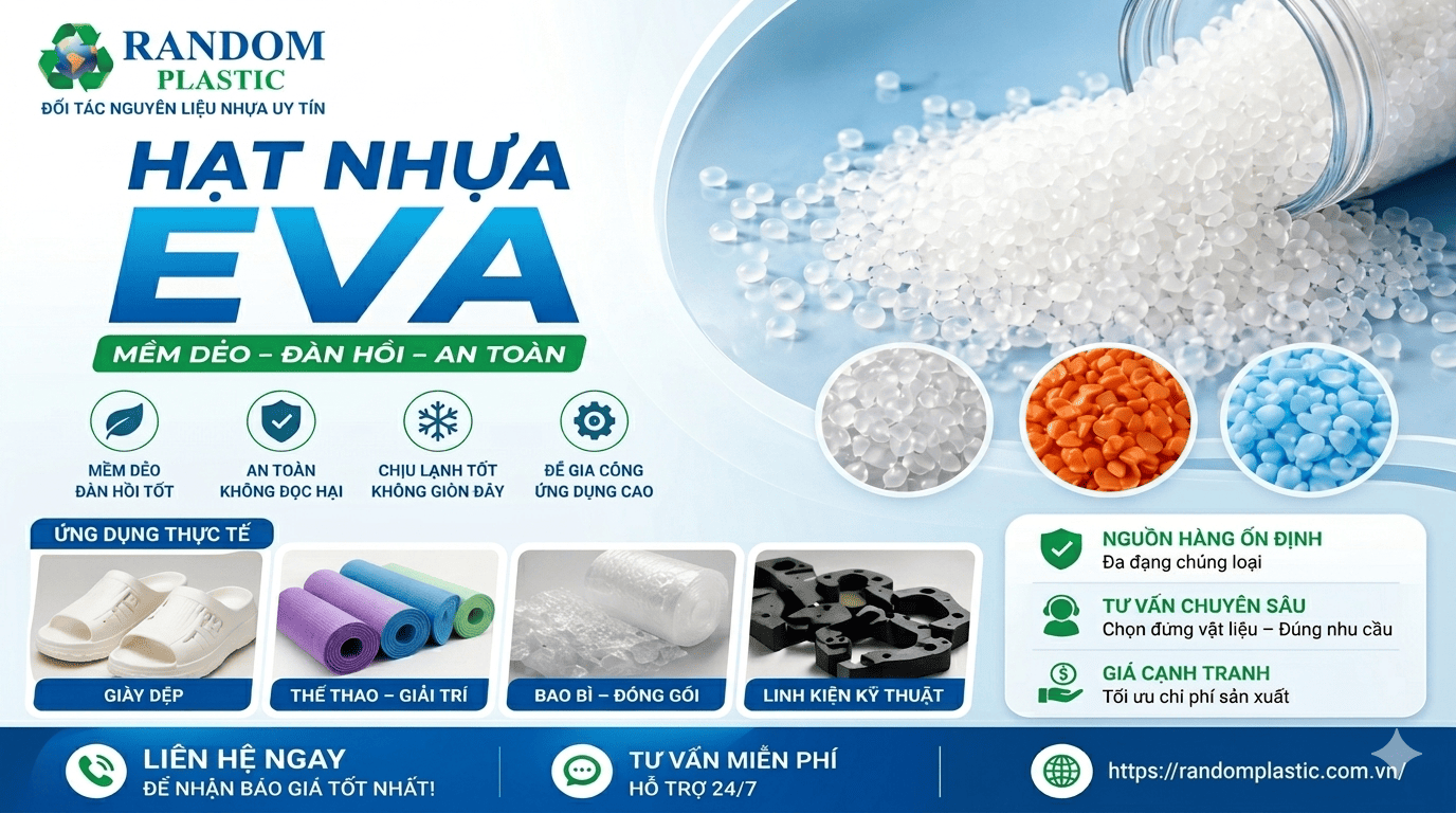 Hạt nhựa EVA là gì? Ứng dụng thực tế & báo giá